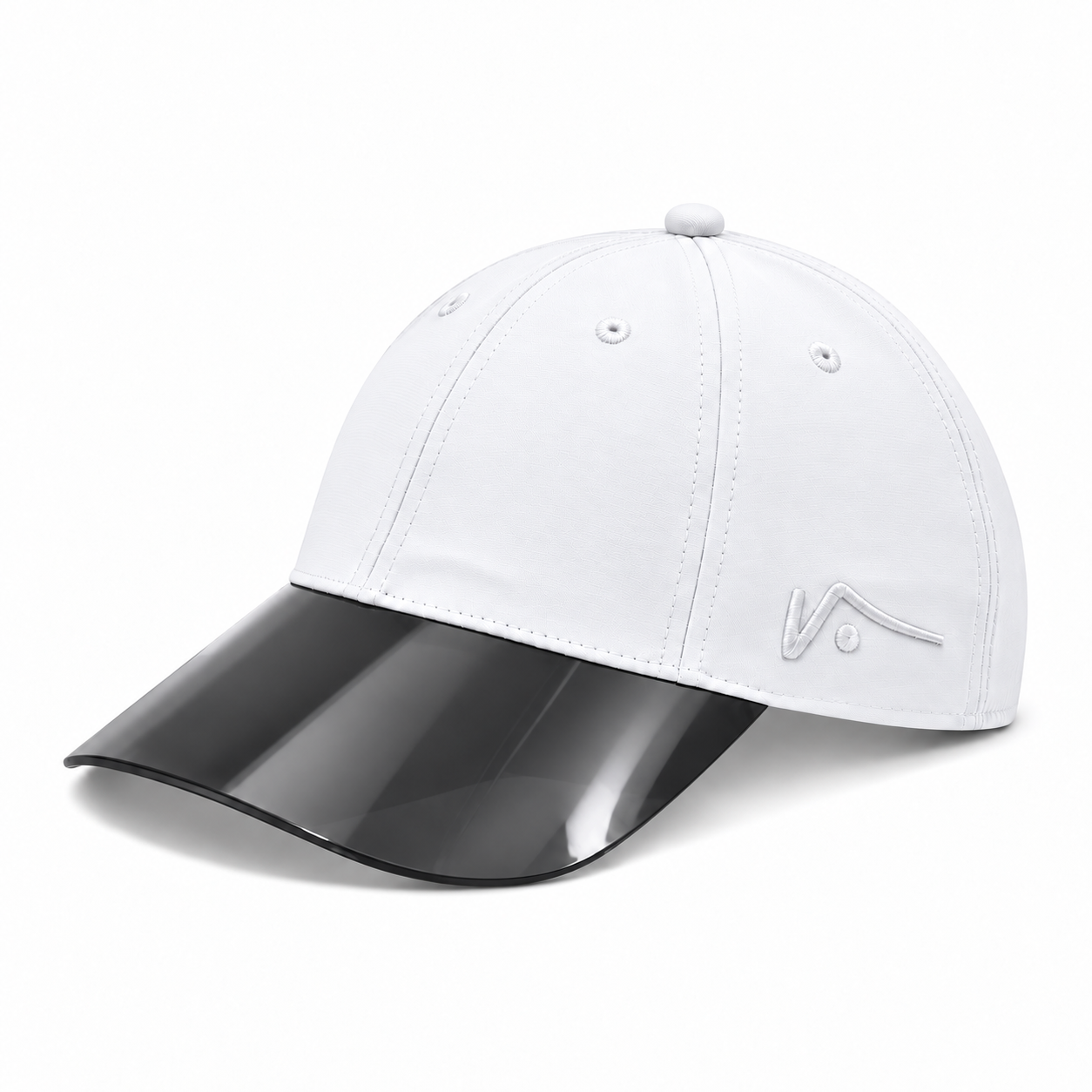 Customizable Performance Unstructured Hat in white, angled view