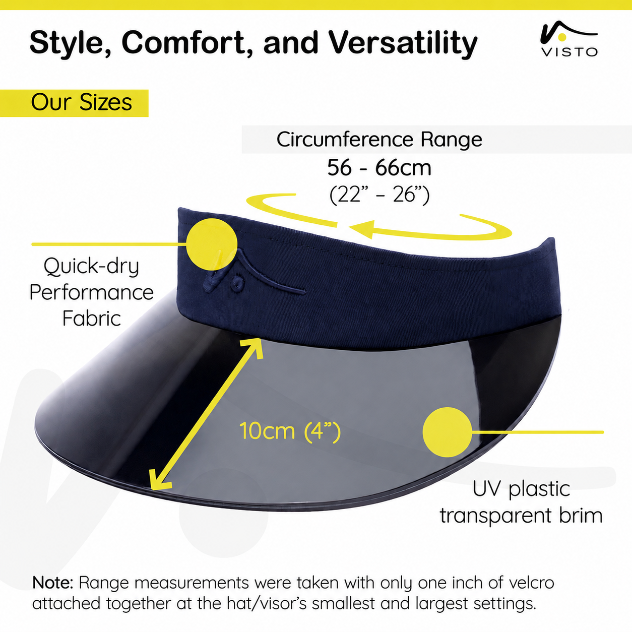 Navy Wide Brim Performance Visor (Copy)