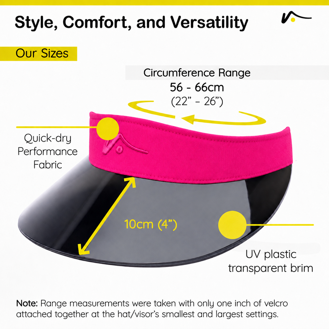 Hot Pink Wide Brim Performance Visor