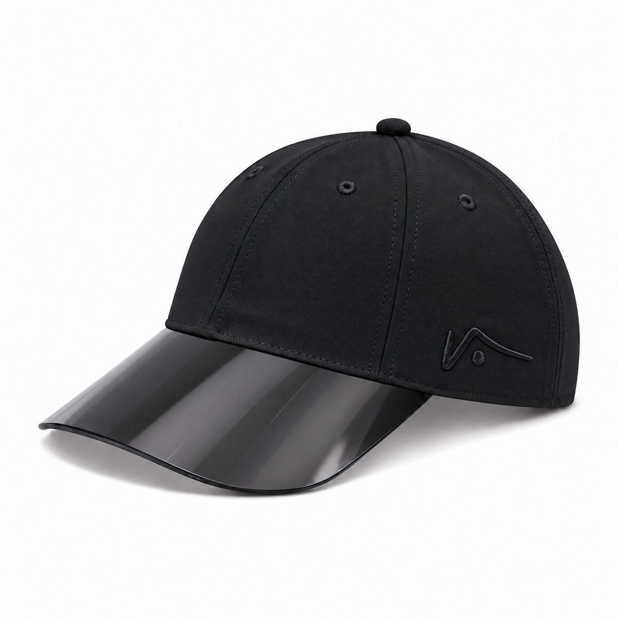 Customizable Performance Unstructured Hat in black, angled view
