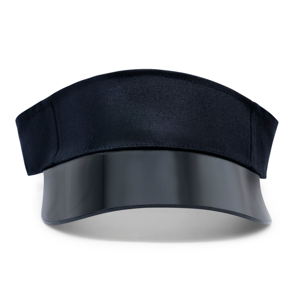 Customizable Black Sports Visor With Transparent UV Brim by Visto Visors