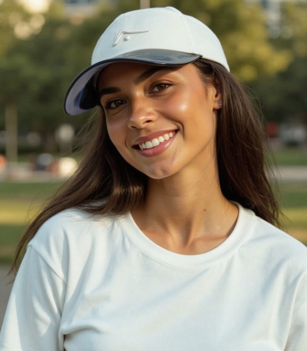 White Poly Unstructured Hat