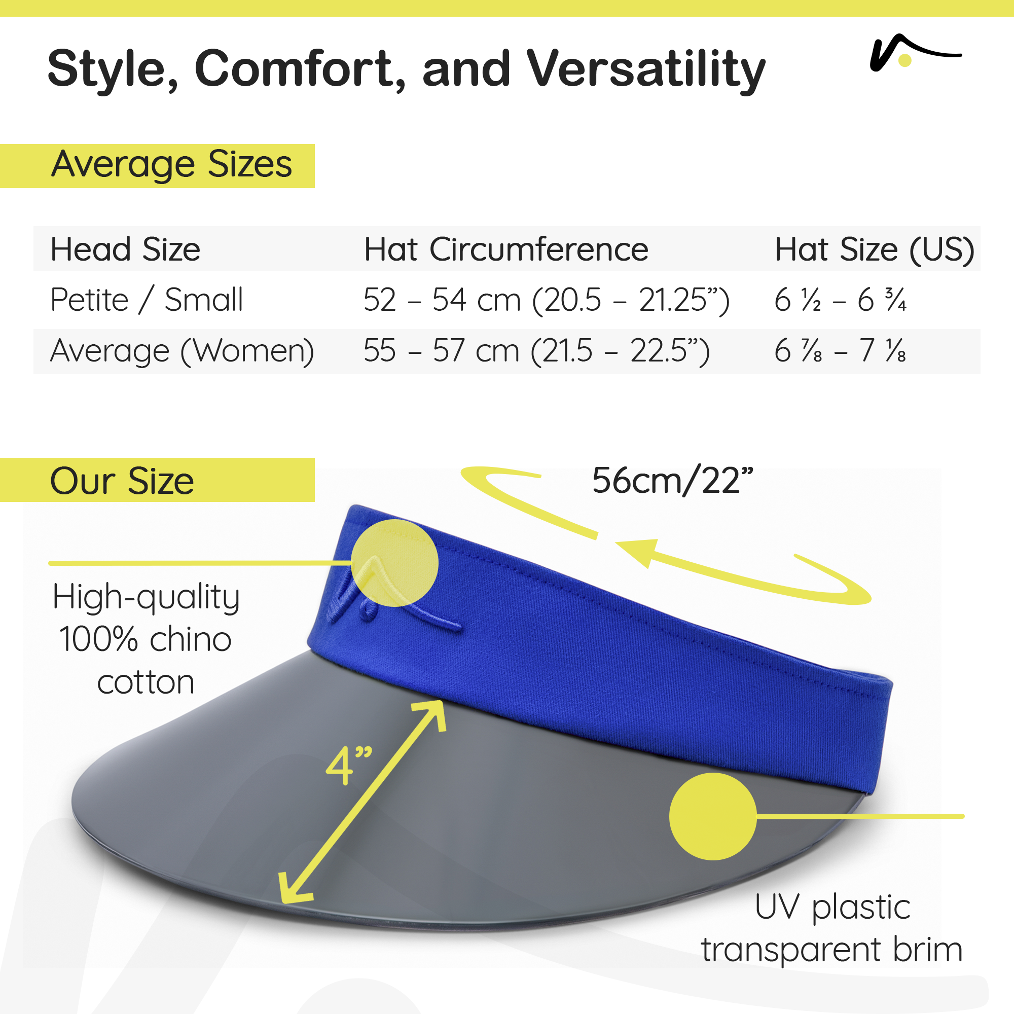 Royal Blue Wide Brim Visor