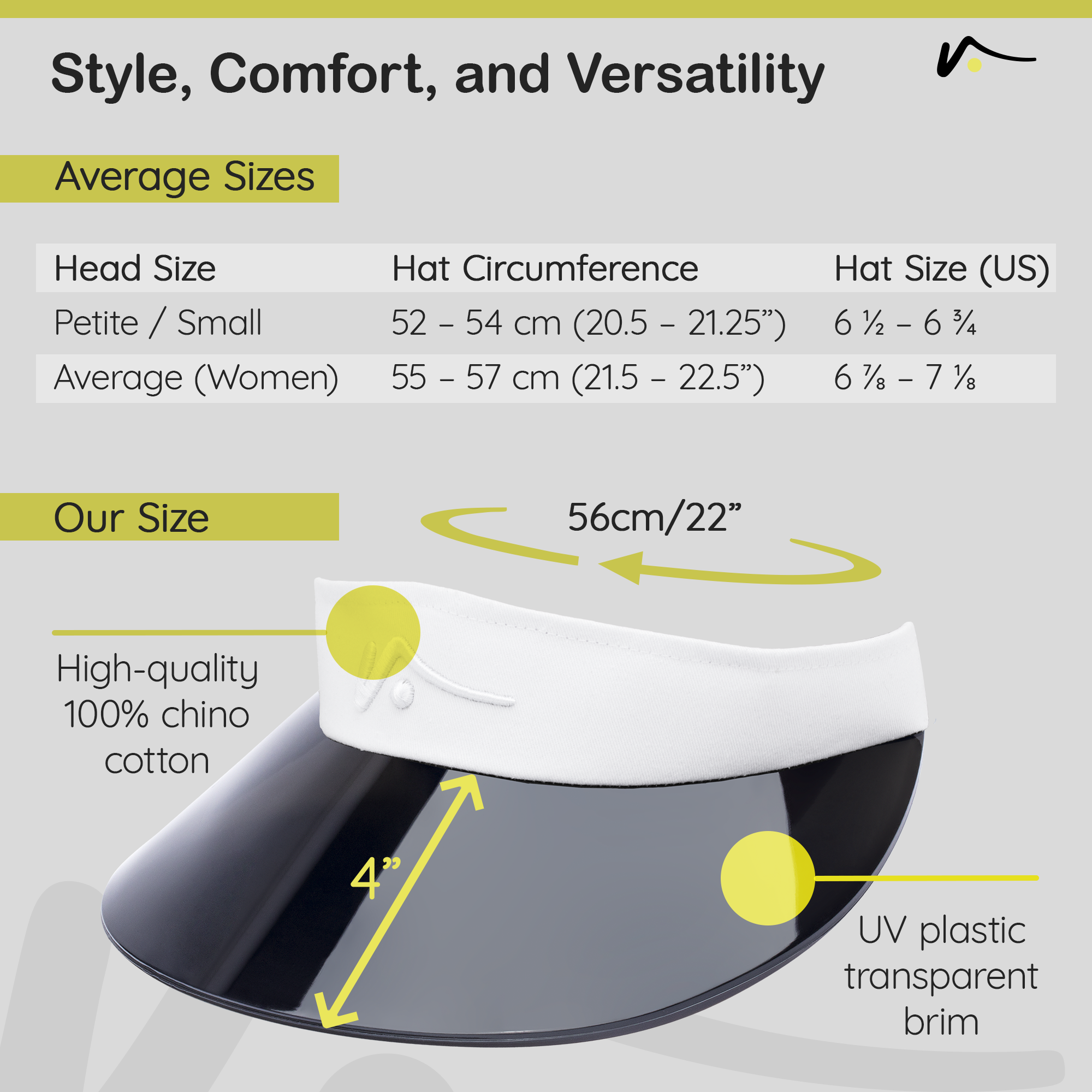 White Wide Brim Visor