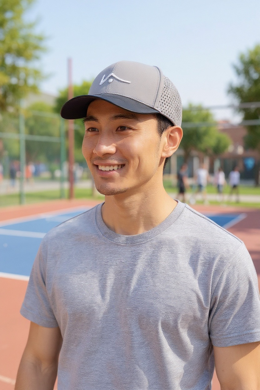 Gray Trucker Style Hat