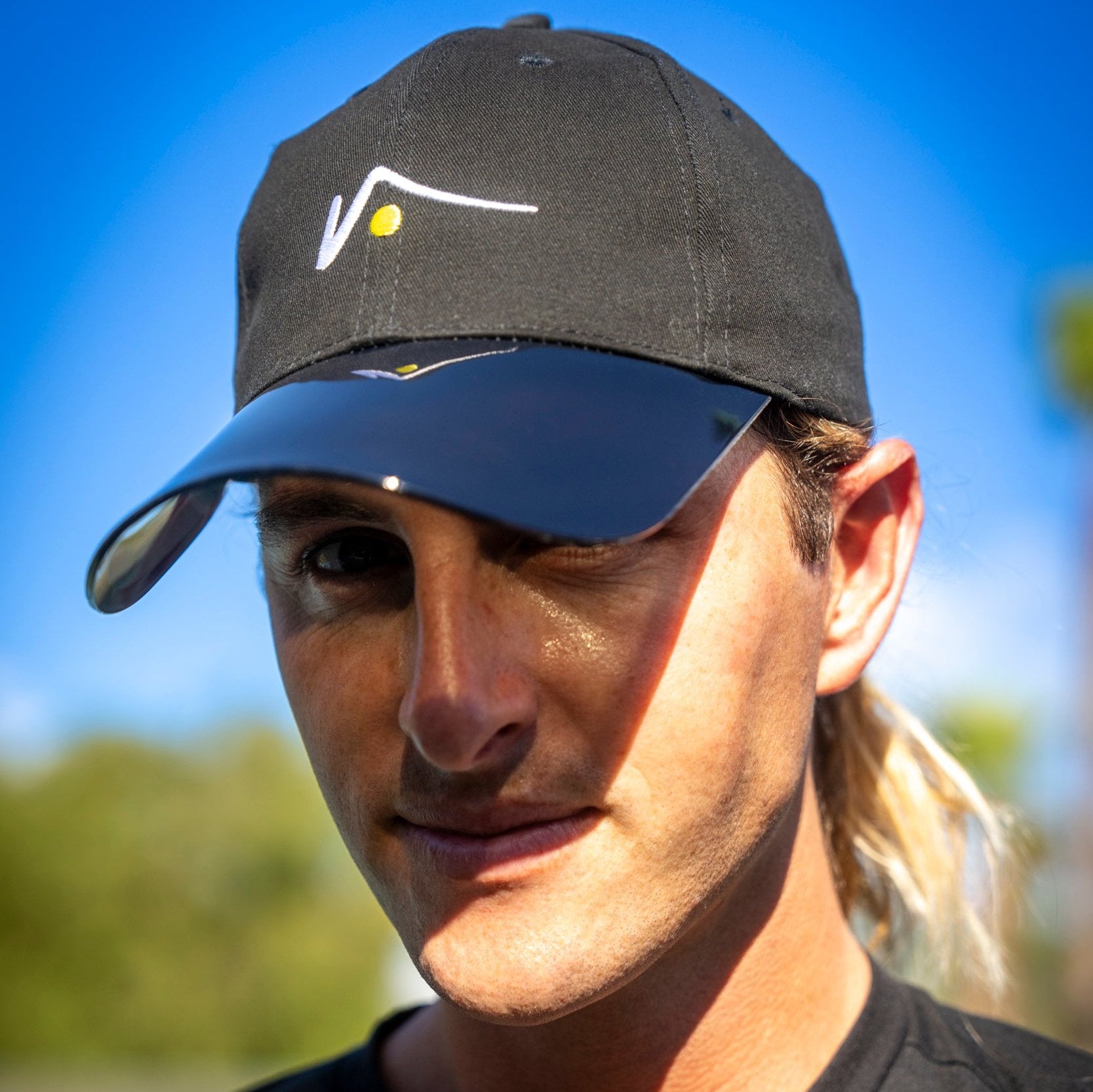 Black Structured Sports Cap Transparent Brim – visto visors