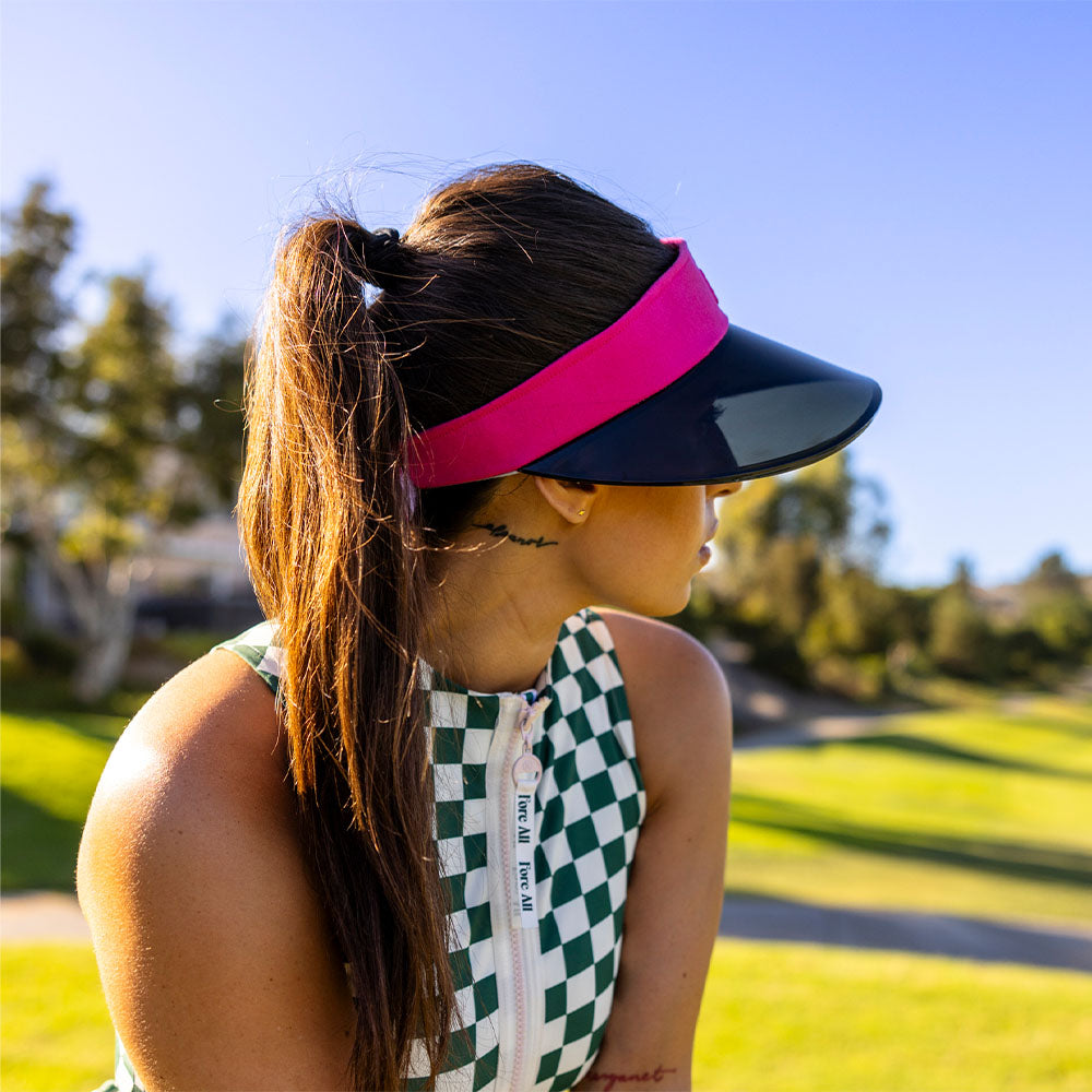 Pink Wide Brim Visor Transparent Brim – visto visors