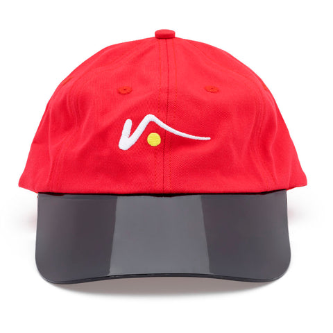 Red Sports Cap with Transparent  UV Brim by Visto Visors