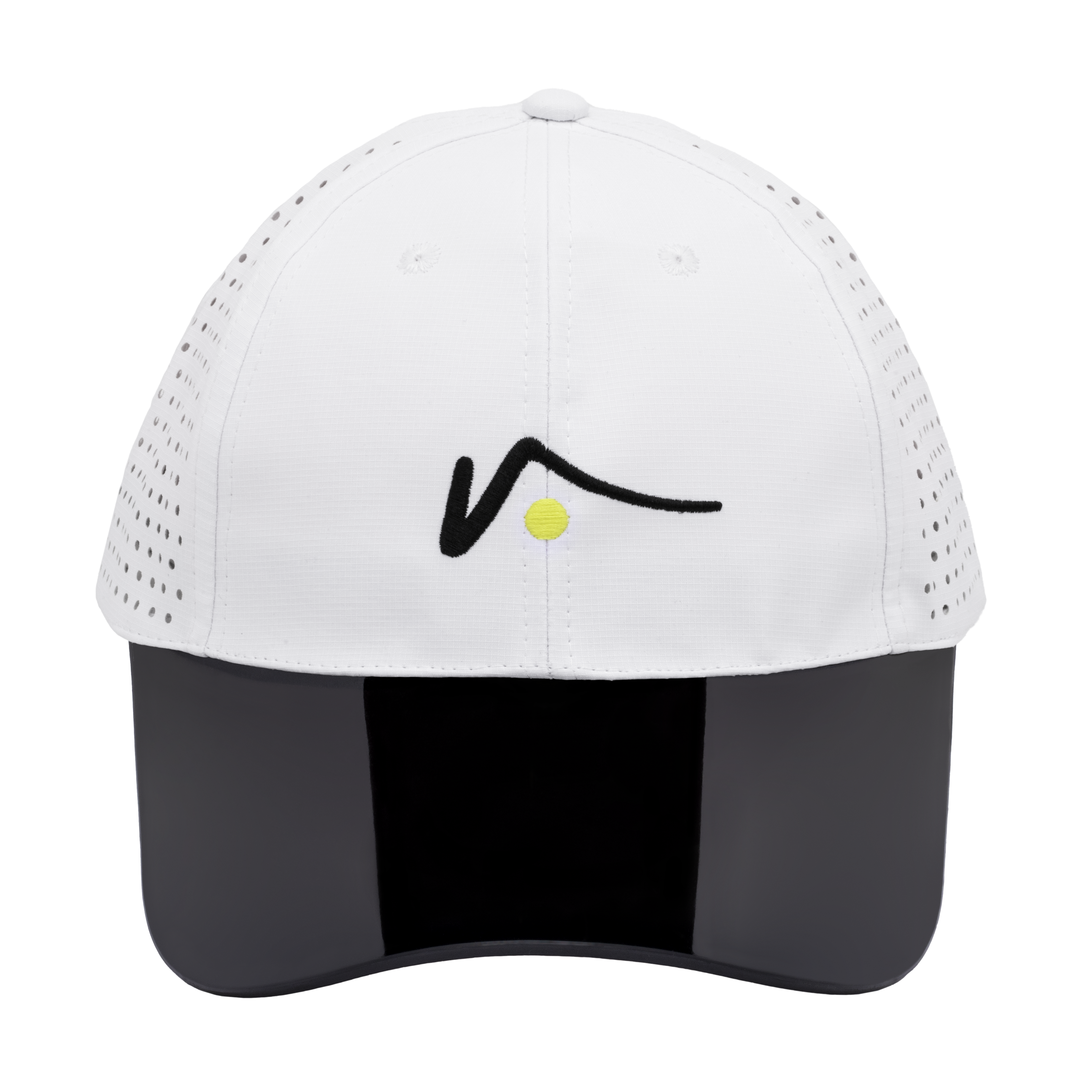 White Structured Nylon Mesh Hat Transparent Brim – visto visors