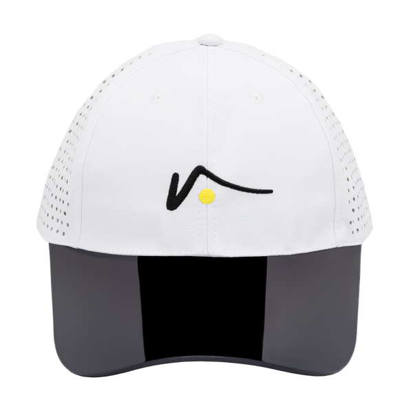 White Structured Nylon Mesh Hat Transparent Brim – visto visors