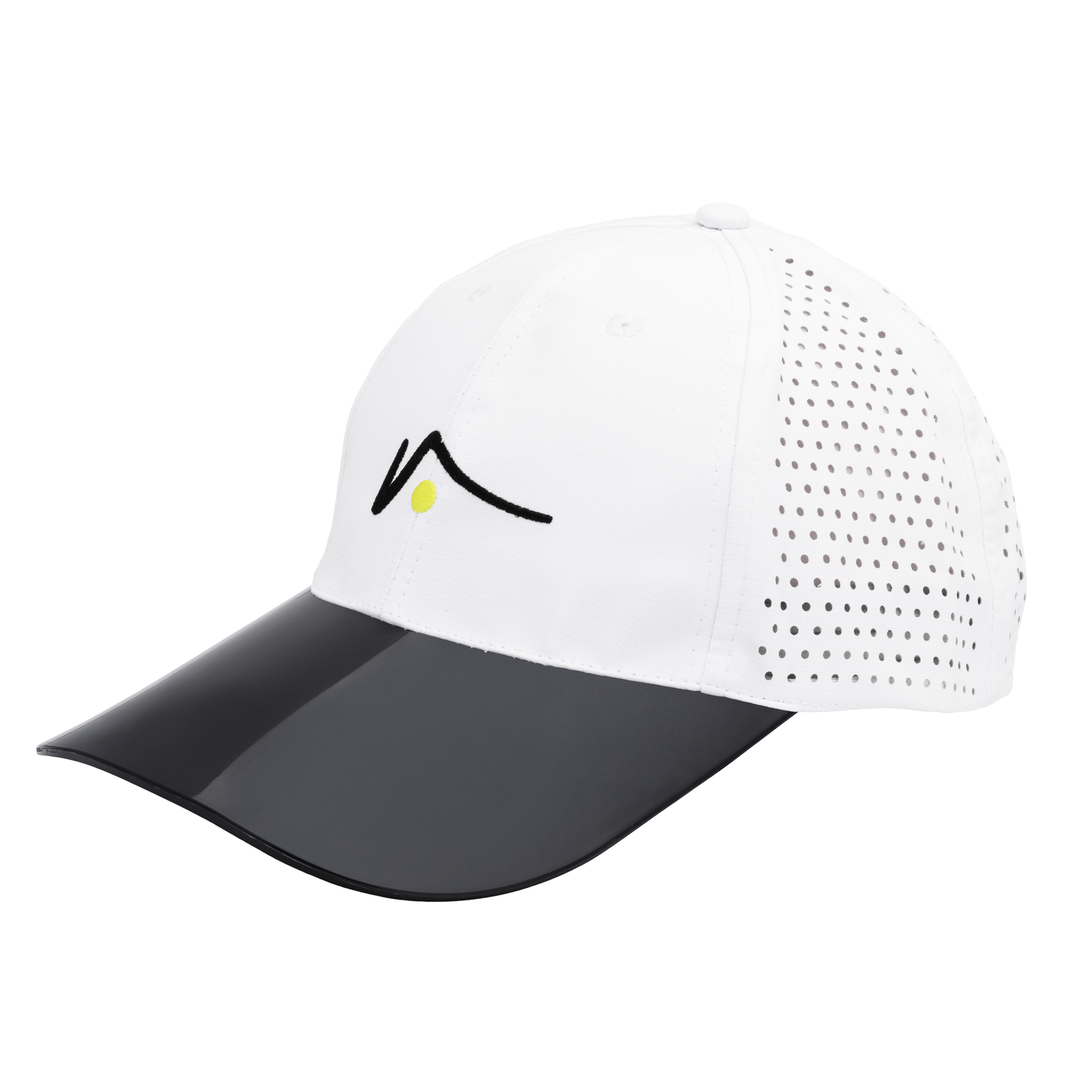 White Structured Nylon Mesh Hat