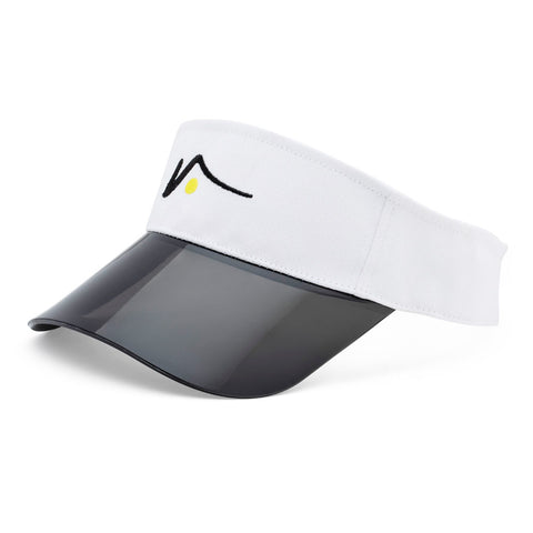 White Sports Visor with Transparent  UV Brim by Visto Visors