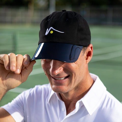 Black Sports Cap with Transparent UV Brim by Visto Visors