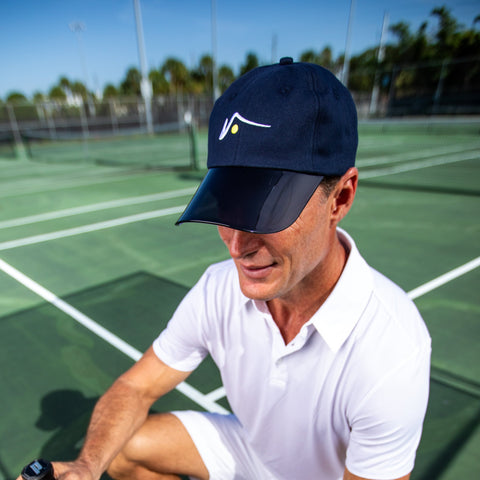 Navy Sports Cap with Transparent UV Brim by Visto Visors