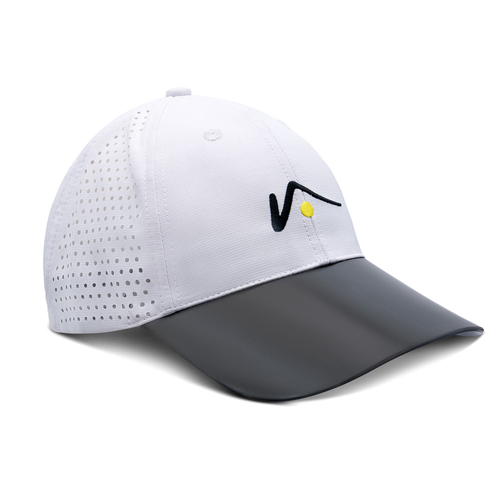 
                  
                    White Structured Nylon Mesh Hat With Transparent UV Brim by Visto Visors
                  
                