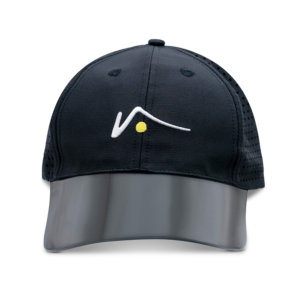 Black Structured Nylon Mesh Hat With Transparent UV Brim by Visto Visors