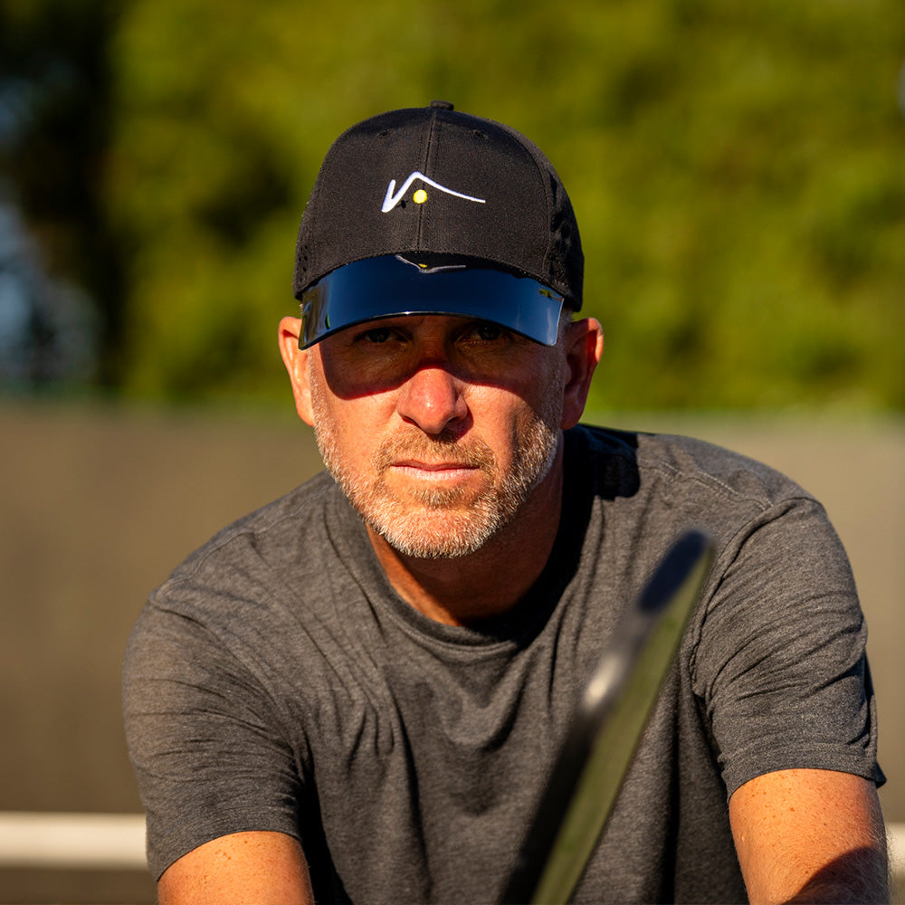 Black Structured Nylon Mesh Hat