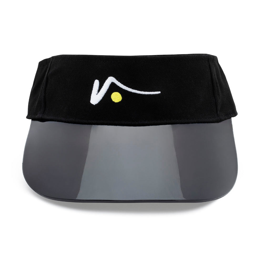 Black Sports Visor with No Glare UV Brim by Visto Visors
