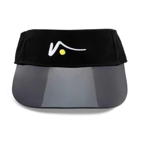 Black Sports Visor with Transparent UV Brim by Visto Visors