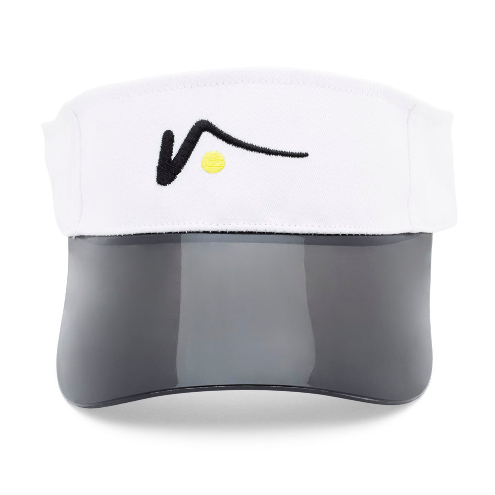 White Sports Visor with No Glare UV Brim by Visto Visors