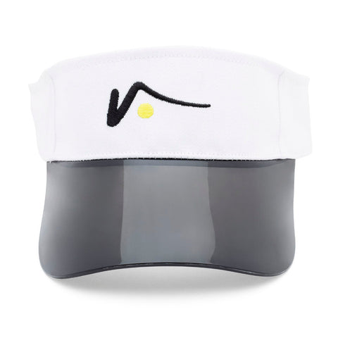 White Sports Visor with Transparent  UV Brim by Visto Visors